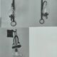 Lot de trois appliques fer forgé et verre soufflé