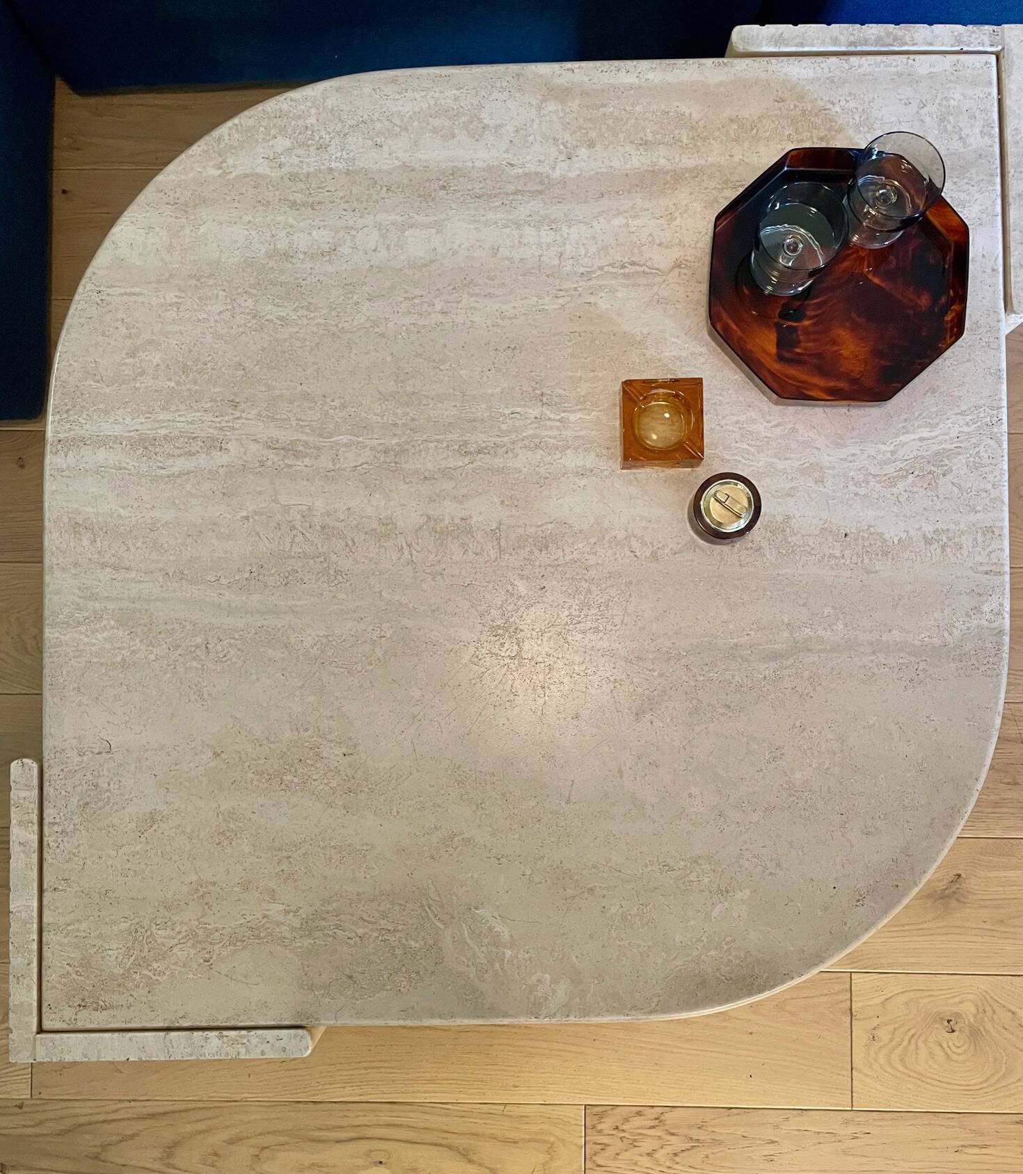 Roche Bobois “eye” travertine table