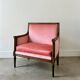 Large pink velvet armchair
