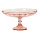 Bol à fruits haut Art Déco rose en verre dépression 28 cm
