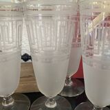 Lot de 4 verres anciens gravés Art Déco