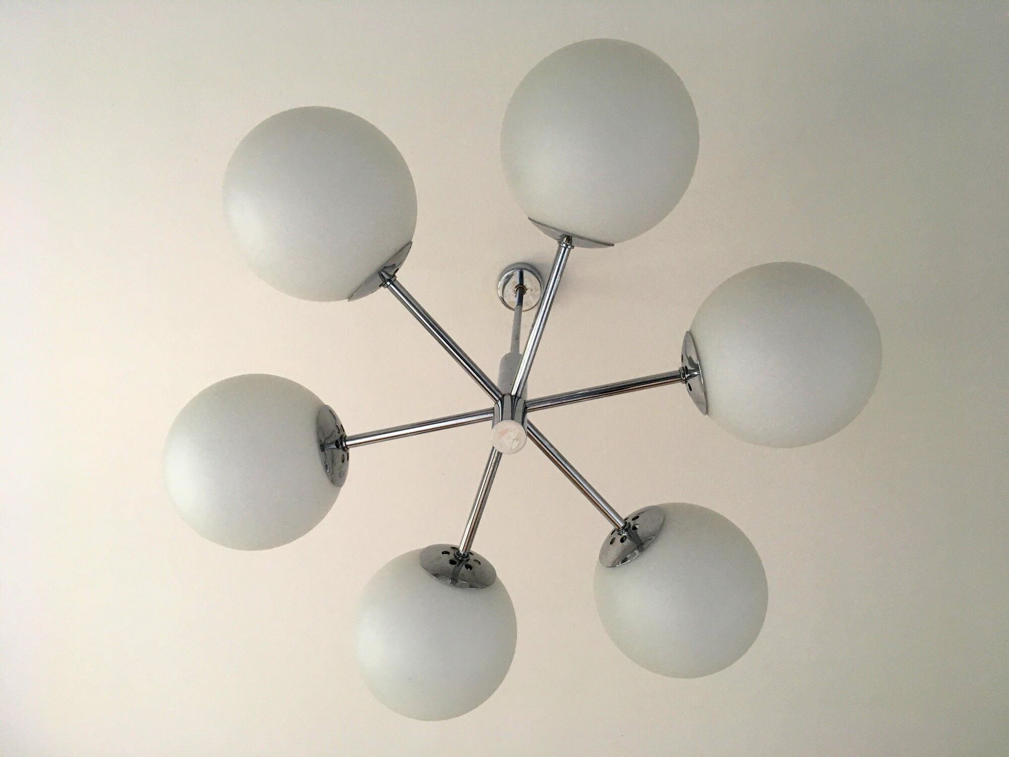 Chandelier vintage 70s chrome and _closes