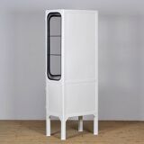 Restored vintage iron and glass medical cabinet, 1970s