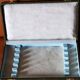 Box of 12 table knives goldsmith Apple handle horn and silver metal