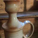 Sandstone pitcher stamped Mongolfier Durtal. Color: gradient of beiges