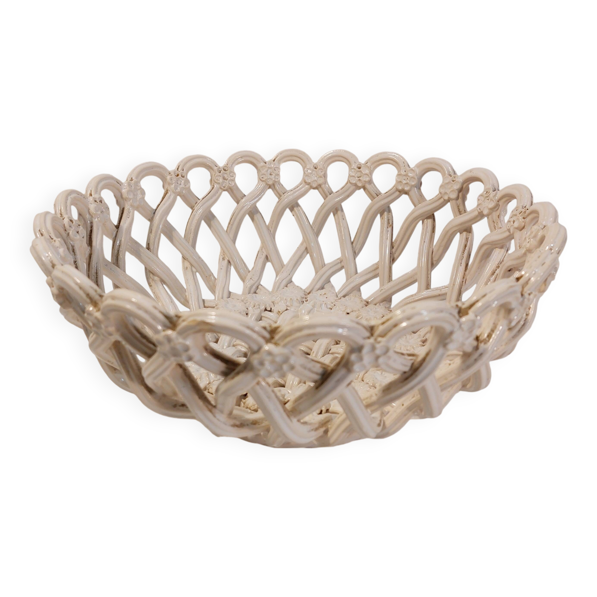 Old woven ceramic basket - Maison Pichon - Uzès 1960