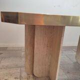 Engraved brass dining table attributed to Georges Mathias, 1975
