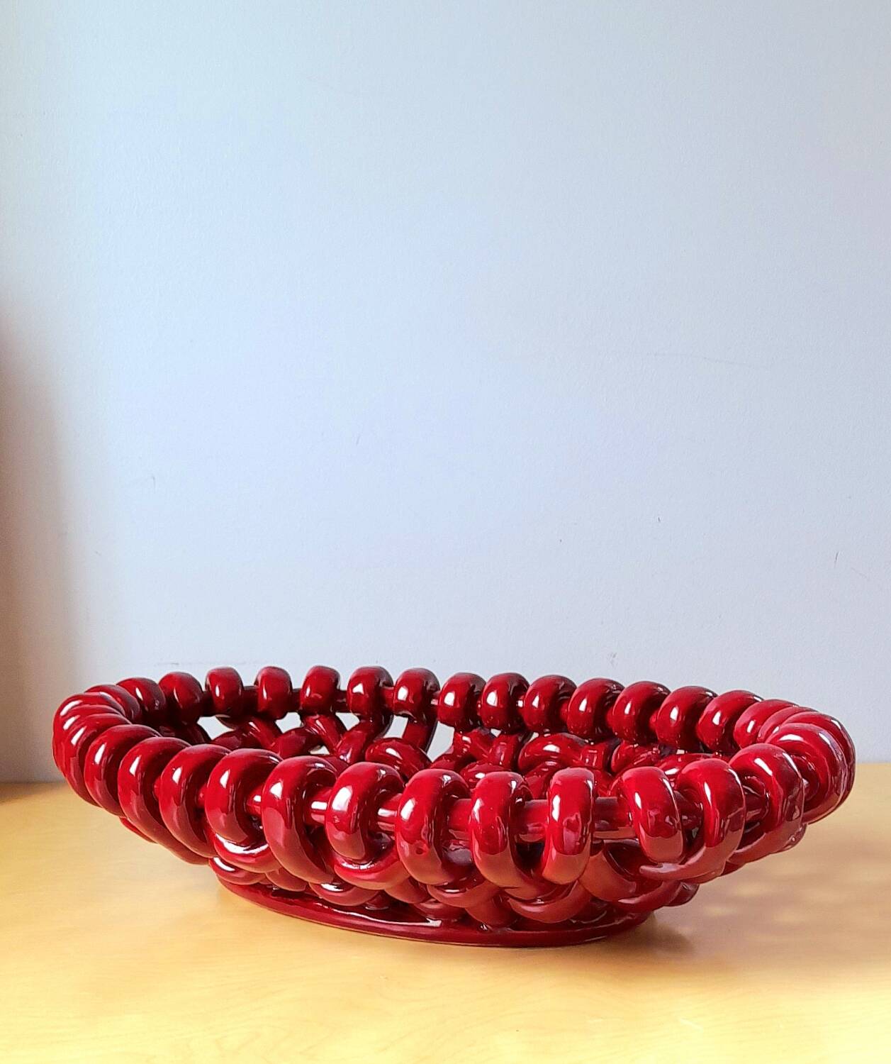 J.Massier Vallauris braided fruit bowl