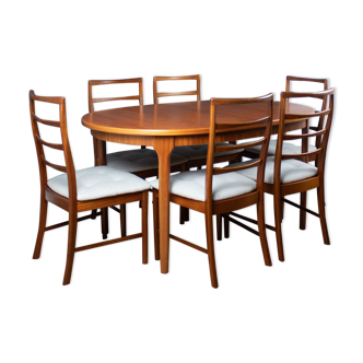 Retro Extending Dining Table & 6 Chairs By Mcintosh of Kirkcaldy