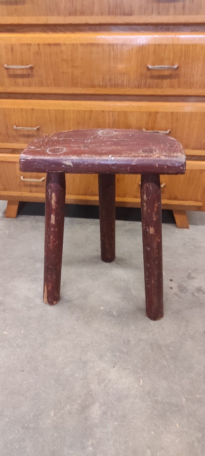 Farm tripod stool in rustic country fir