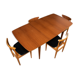 Retro Extending Dining Table & 4 Chairs By Elliots Of Newbury