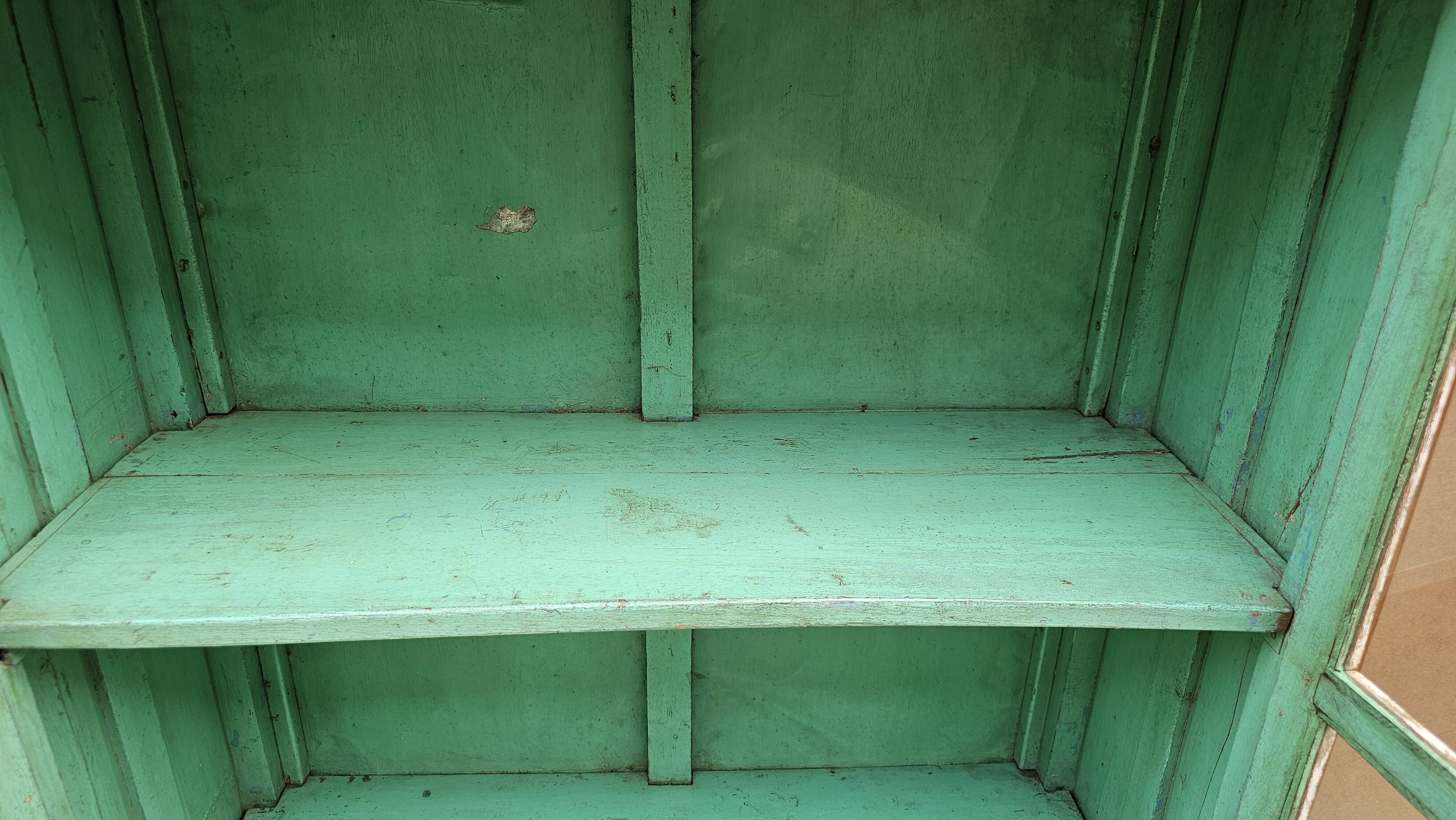 Old Art Deco glazed bookcase in Burmese teak