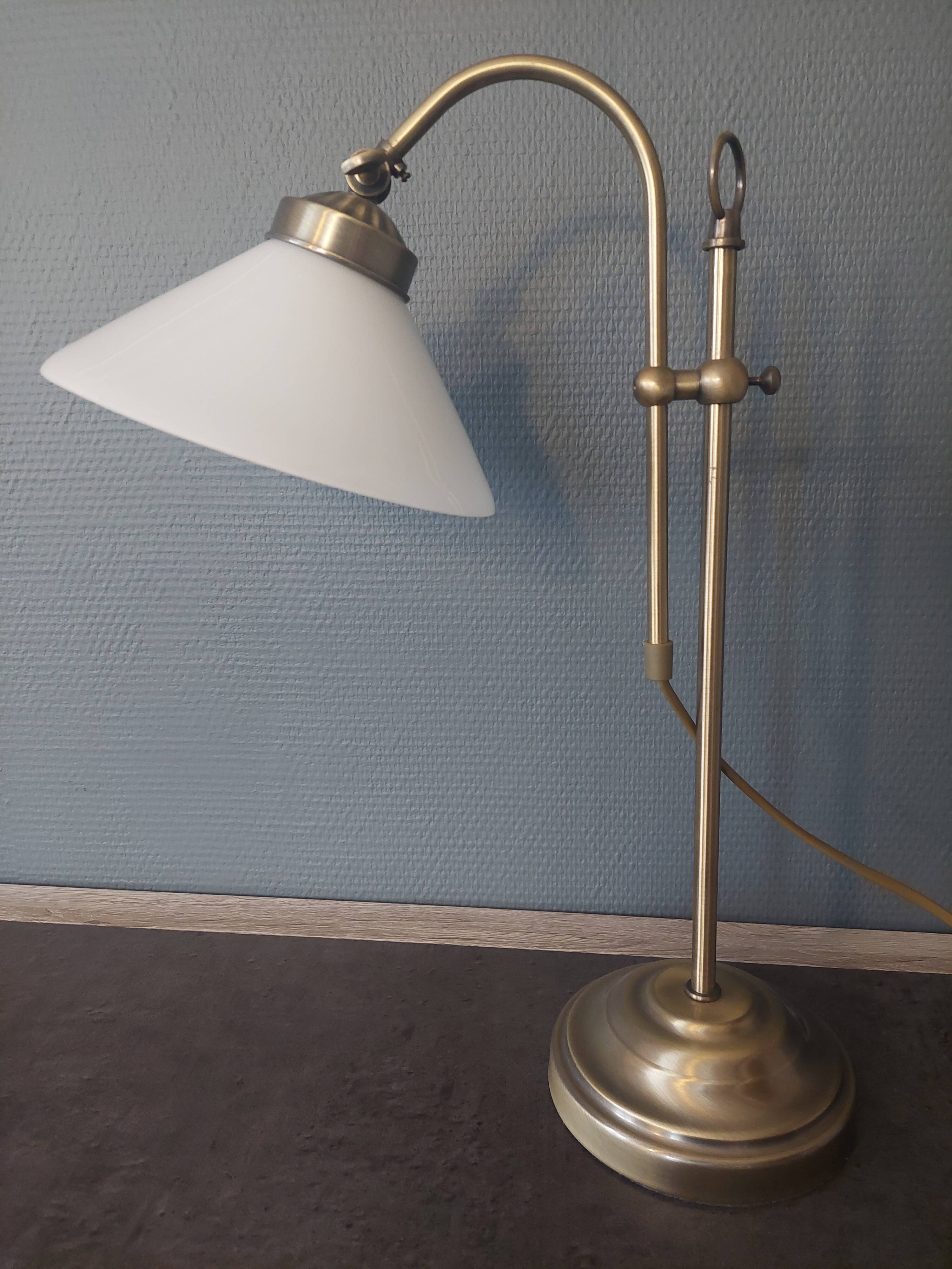 1970 desk lamp in adjustable period gilded brass