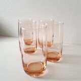 Set of 5 pink water glasses