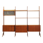 Bibliothèque en teck, design norvégien, années 1960, production : Blindheim Mobelf