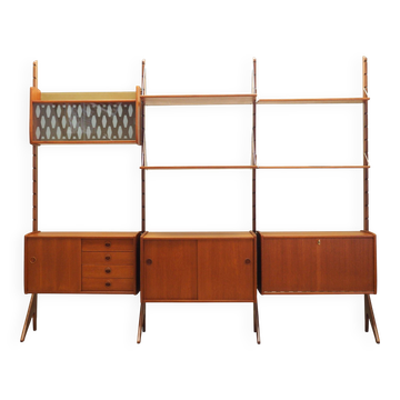 Teak system bookcase, Norwegian design, 1960s, production: Blindheim Mobelf