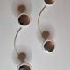 Pair of vintage coat hooks, white and silver, 1960s.