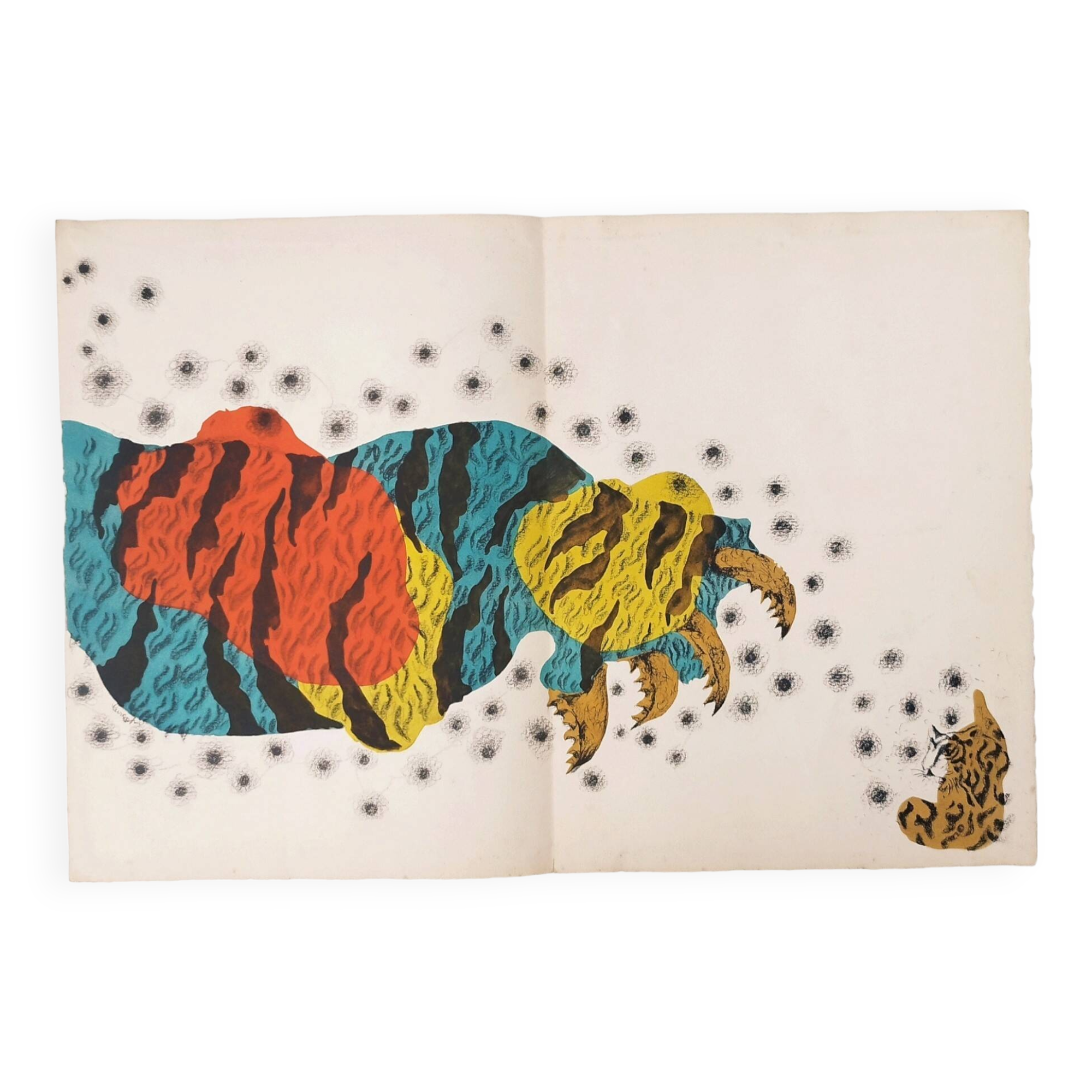 Lithograph Jean Lurçat collection vintage animality