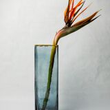 Sommerso vase by Petr hora, blue glass, golden edges, Czech Republic, 1970
