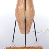 Vintage table lamp with sissal on a tripod, 1960