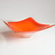 Empty pocket in orange square Murano glass, Italy 1970s.