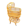 Vintage rattan cradle for baby