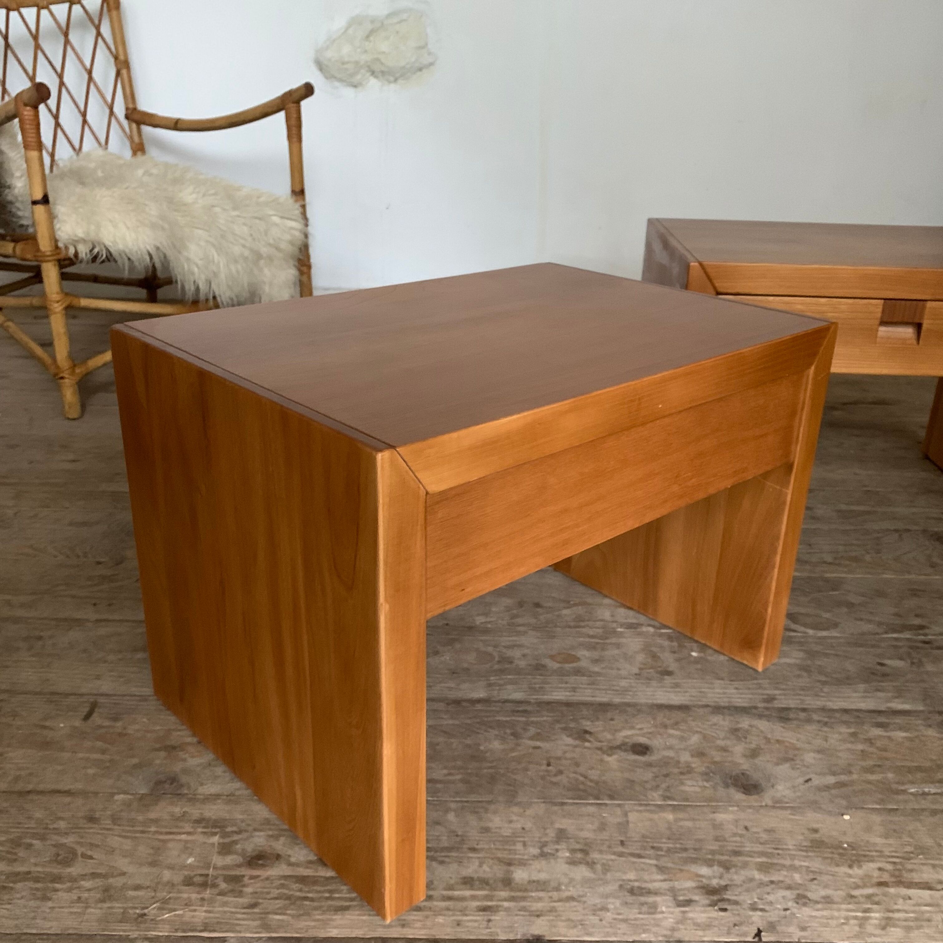 Vintage bedside tables in solid elm