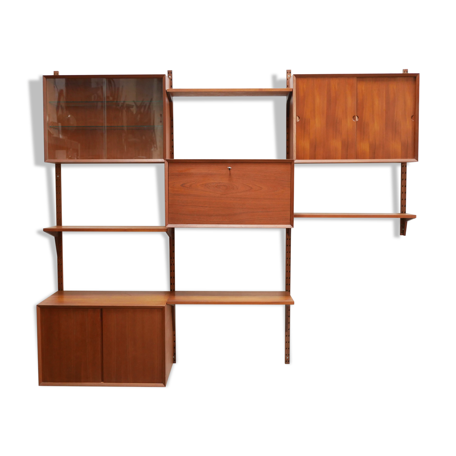 Royal System Scandinavian Modular Wall Shelves by Poul Cadovious for Cado Editions