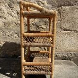70s rattan shelf