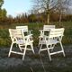 Four vintage wooden garden armchairs from the 1950s