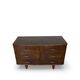 A vintage Italian chest of drawers, made of veneered walnut and solid wood,
