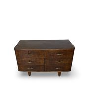 A vintage Italian chest of drawers, made of veneered walnut and solid wood,