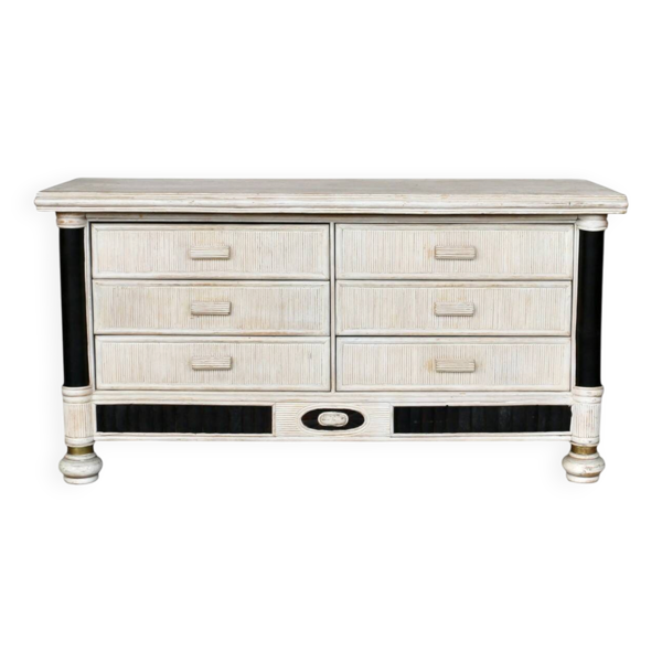 Une commode à 6 tiroirs, France, années 80.