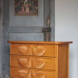Vintage chest of drawers, Maugrion rattan chest of drawers for Roche Bobois
