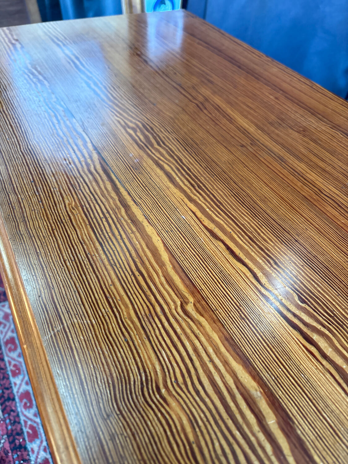 Small solid wood desk with a drawer.