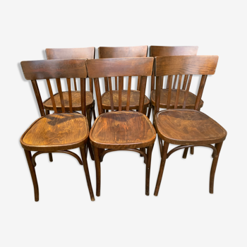 Suite de 6 chaises bistrot des années 60
