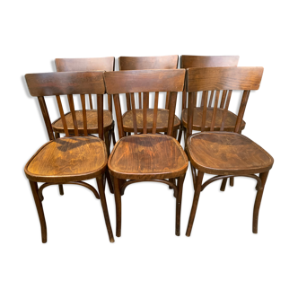 Suite de 6 chaises bistrot des années 60