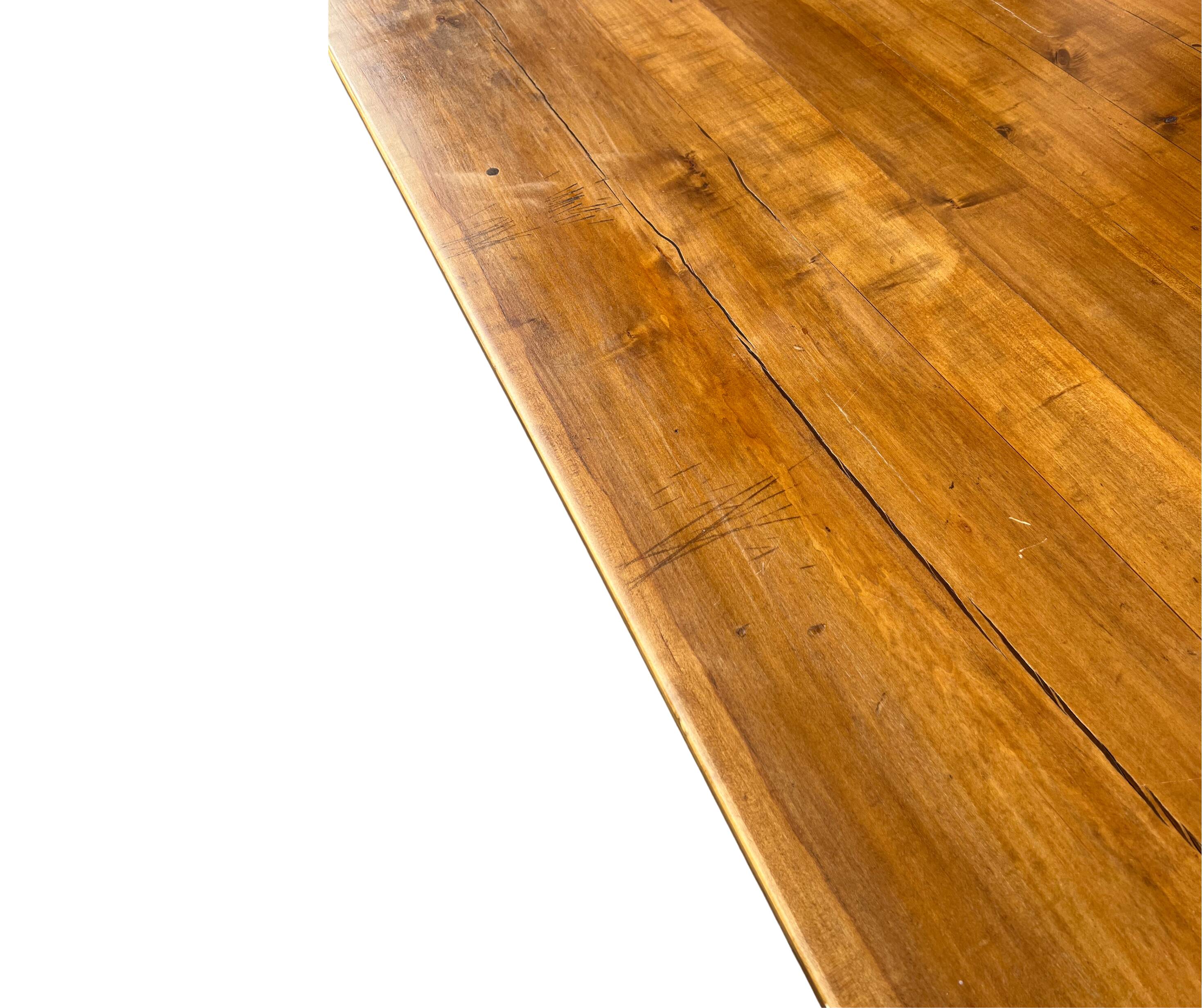 Table de ferme en bois massif - bois pommier sauvage
