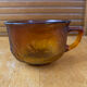 Salad bowl + 11 cups vereco frosted moulded amber glass 1970s vintage