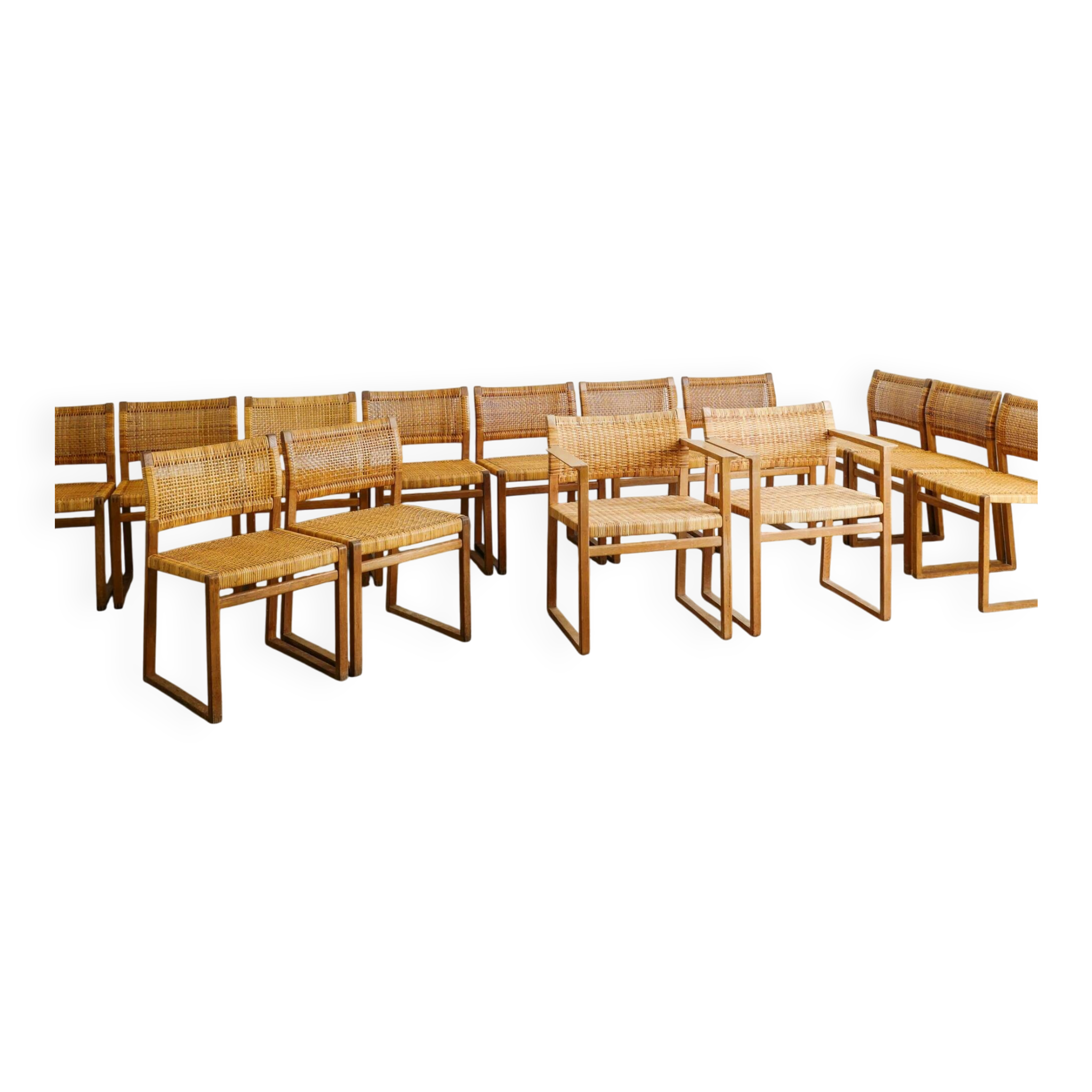 Danish Mid Century Wooden Dining Chairs by Børge Mogensen, 1960s