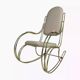 1960s rocking chair in brass and ecru imitation leather