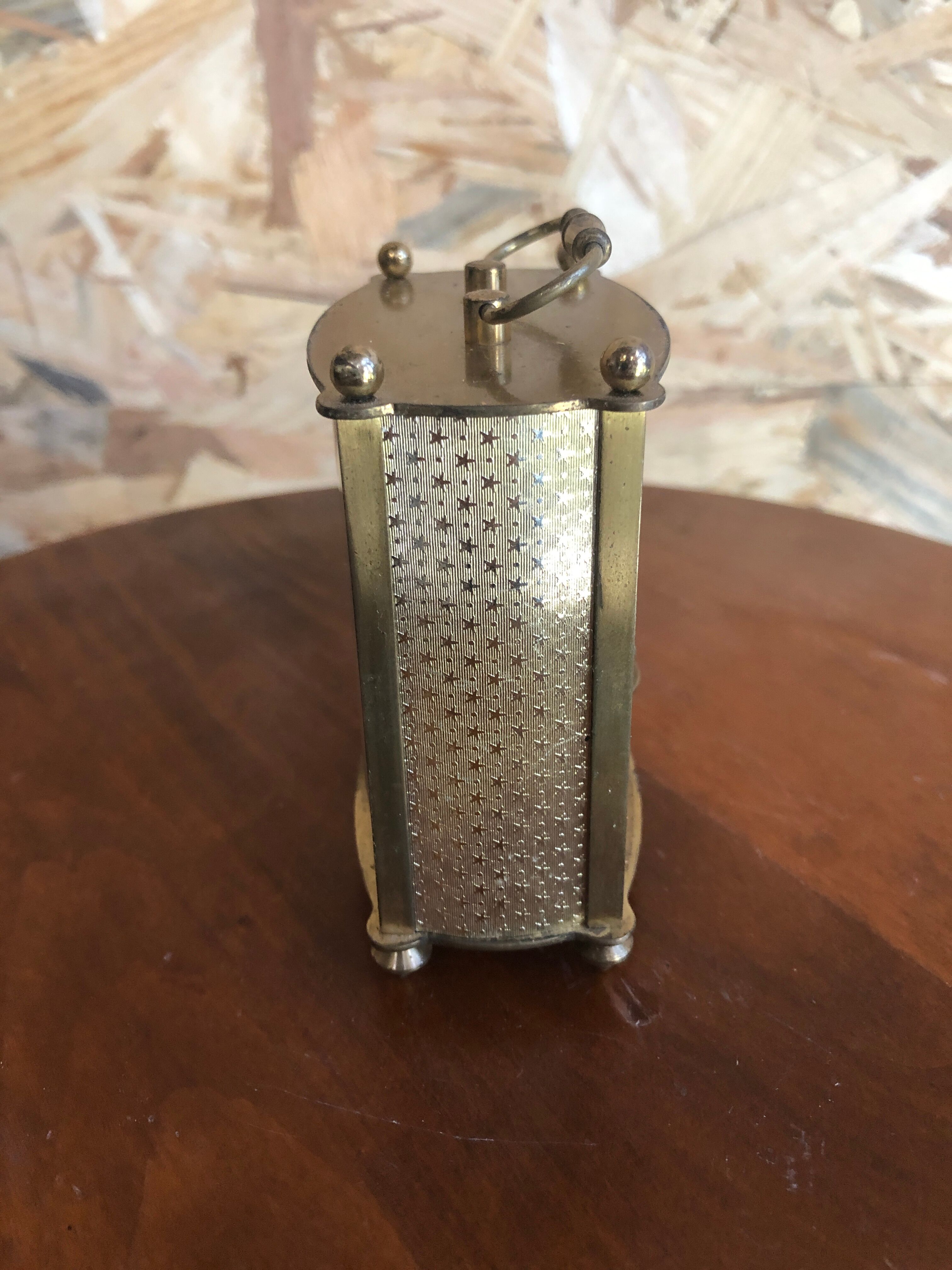 Old pendulum officer bayard brass background white + handle vintage decoration