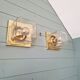 Pair of wall sconces in glass and brass, Limburg, 1970
