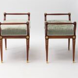 Ottomans antiques de style Empire, années 1890, lot de 2