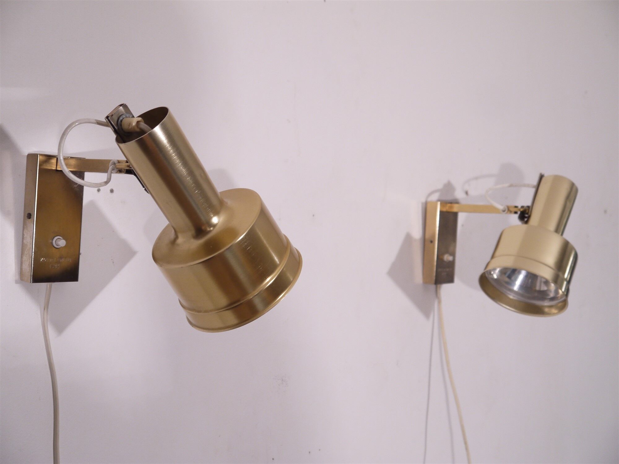 Scandinavian vintage brass wall light