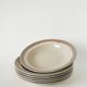 Lot de 6 assiettes creuses en grès, Beige et Ocre, 1970
