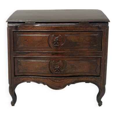 Meuble de maitrise en chêne sculpté Commode scriban XVIII siècle