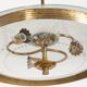 Lustre vintage des années 50 en verre et laiton design italien