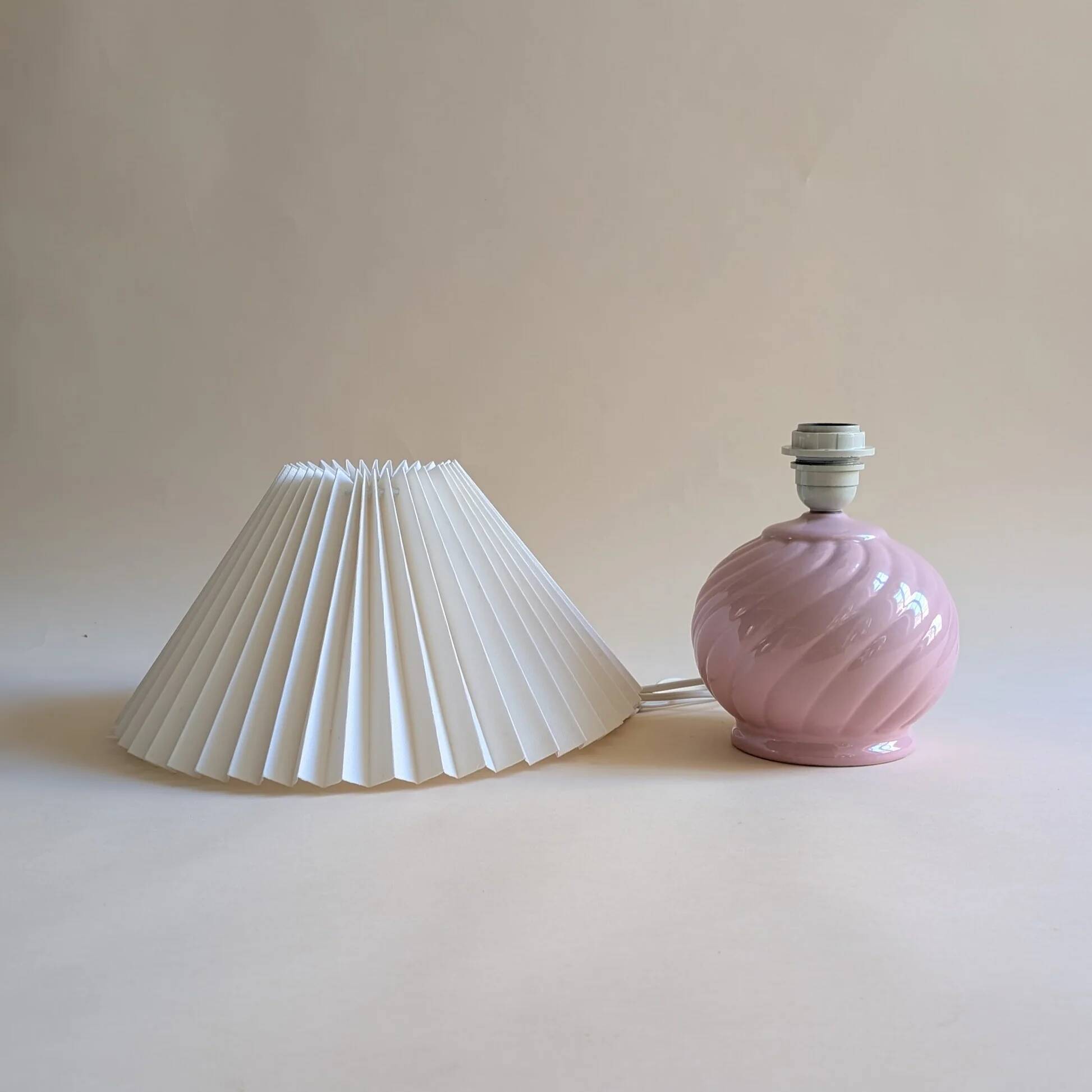 Candy pink ceramic lamp