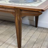 Teak coffee table with lava ceramic by j.belarti 1960